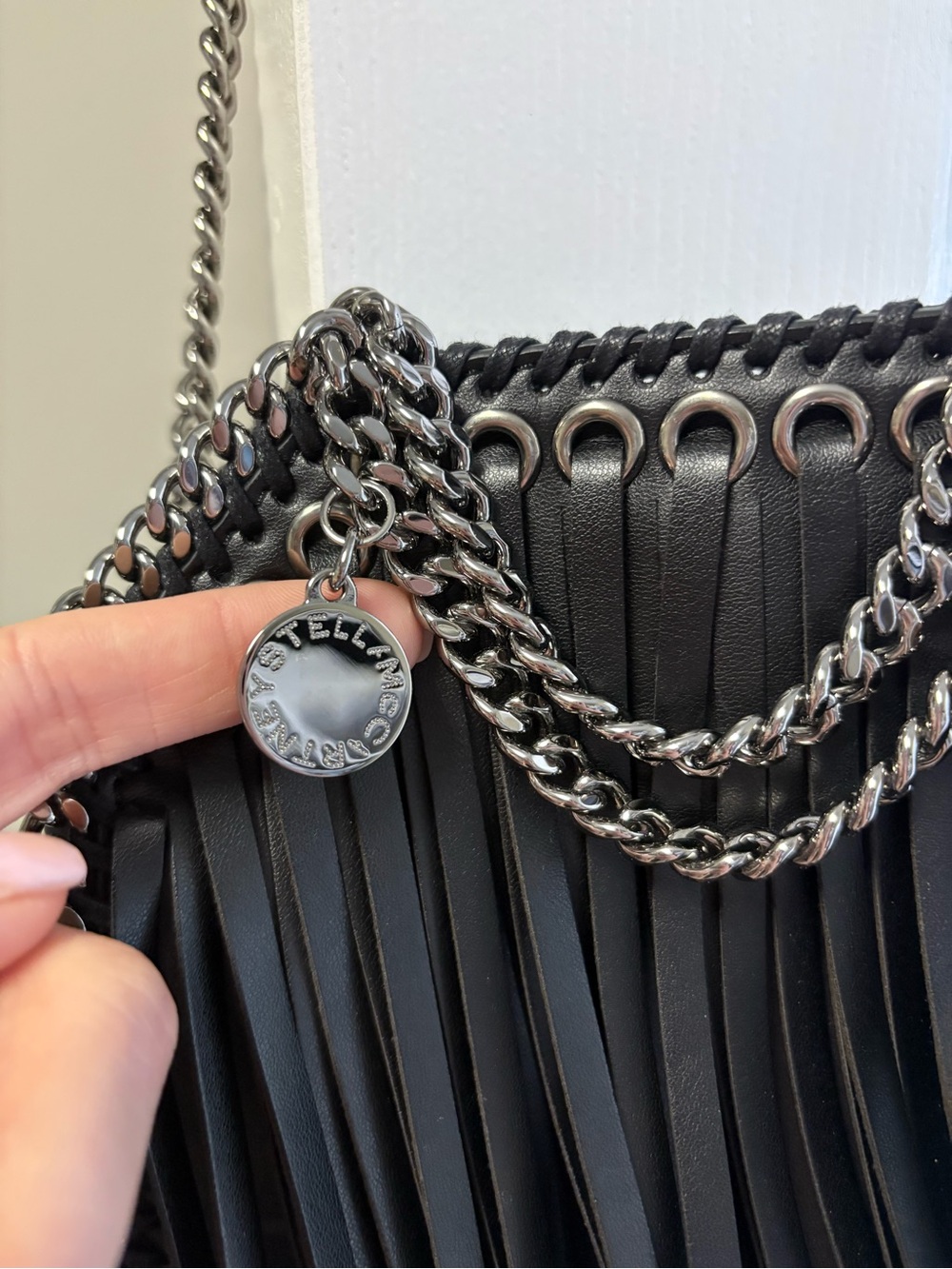 Stella McCartney Tiny Black Fringe Falabella Crossbody Bag - Picture 10 of 11